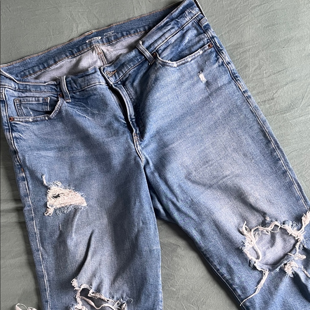 Old Navy Light Blue Distressed Boyfriend Jeans